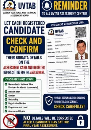 Reminder To Check Biodata Details