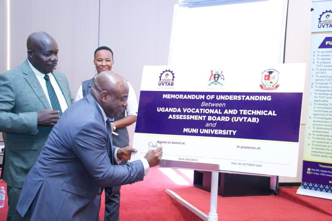 Muni University, UVTAB sign deal to expand skills certification for refugees, youth