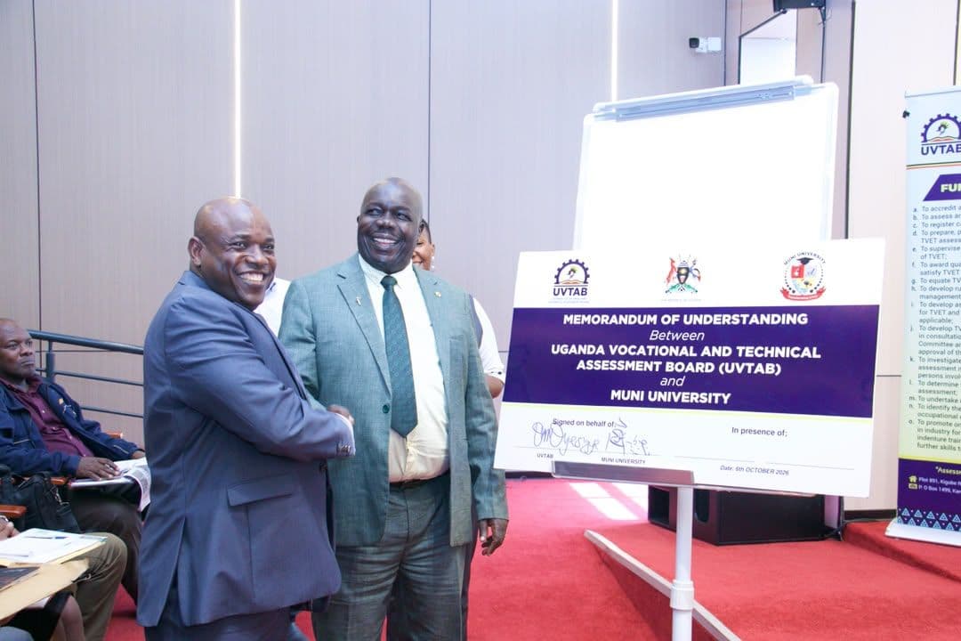 Muni University, UVTAB sign deal to expand skills certification for refugees, youth